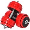 66lbs Dumbbell & Barbell Adjustable Set Two-In-One Strength Muscle Exercise Fitness Plate Bar Clamp Rod for Home Gym