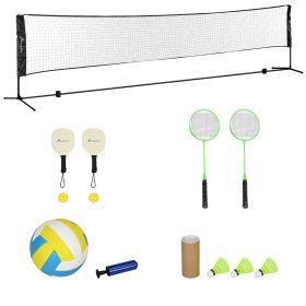 Adjustable Outdoor Game Set with Net for Badminton, Volleyball, Pickleball, Beach & Driveway Fun