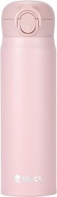 Insulated Water Bottle, Stainless Steel Thermo Coffee Travel Mug, Thermal Cup with Snap Flip Lid, BPA Free for Hot and Cold Drinking, Pink