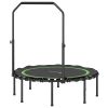 45" Rebounder Trampoline for Adults, Foldable Mini Trampoline with Adjustable Handle Bar for Indoor Outdoor, Green