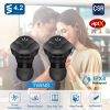True Wireless Earbuds CSR V4.2 In-ear Stereo Headsets IP44 Waterproof Apt-X TWS Headphones Noise Cancelling w/ Mic for Business Driving Walking
