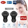 True Wireless Earbuds CSR V4.2 In-ear Stereo Headsets IP44 Waterproof Apt-X TWS Headphones Noise Cancelling w/ Mic for Business Driving Walking
