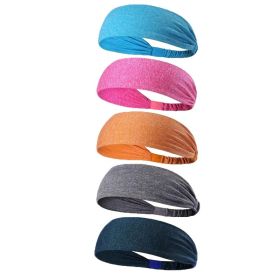 5-Piece Women's Anti-Slip Sports Sweat-Absorbing Headbands Elastic Yoga Fitness Running Headbands Unisex (Option: 5Piece)