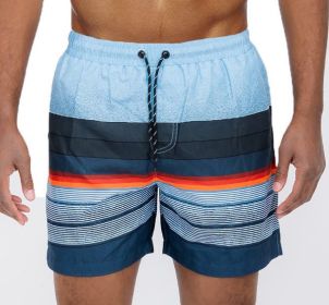 Blue stripes Swim Shorts (Color: Blue, size: 3XL)