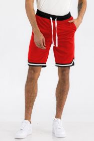 Solid Athletic Basketball Sports Shorts (Color: Red, size: M)