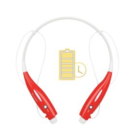 Wireless Sports Stereo Hands Free Headset Headphone Earbuds for Phone and Tablet (Color: Red)