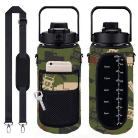 Trucker CamoÂ® 64 oz Travel Water Bottle (Color: Army Green)