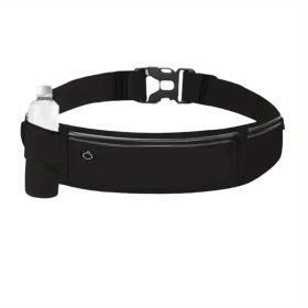 Gym & Trail Running Fanny Pack â€“ Invisible Fit with Reflective Strips & Lock Closure (6 Stylish Colors) (Color: Black)