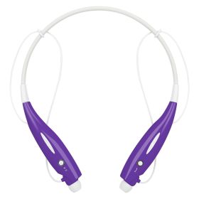 Wireless Stereo Headsets Sport Neckband Headphones In-ear Magnetic IPX4 Waterproof Earbuds With Built-in Mic Call Vibrate Alert Number Broadcast (Option: Purple)