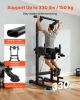 VEVOR Pull Up Bar, 330 LBS Power Tower Dip Station, Workout Dip Station with H-Shaped Stable Base & Back Pad